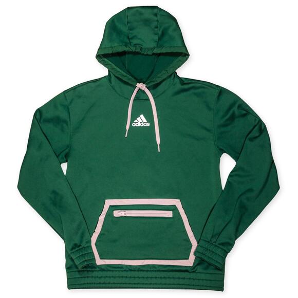 Adidas Green Hoodie Small Pullover w/ Gray Trim - Picture 1 of 7